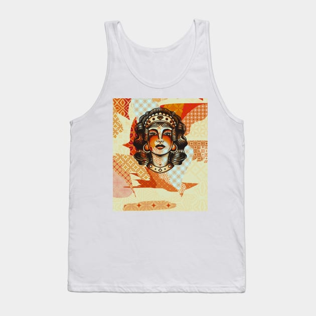 Vintage gypsy girl tattoo Tank Top by ConradGarner